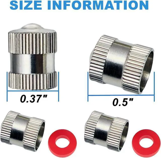 Alt view image 3 of 4 - Brass Tire Valve Caps (25 Pack) Heavy-Duty Stem Covers | Dust Proof, with O Rubber Seal | Chrome Brass | Easy Install, Leak-Proof Air Protection | Light-Weight Caps(Silver) (Round)