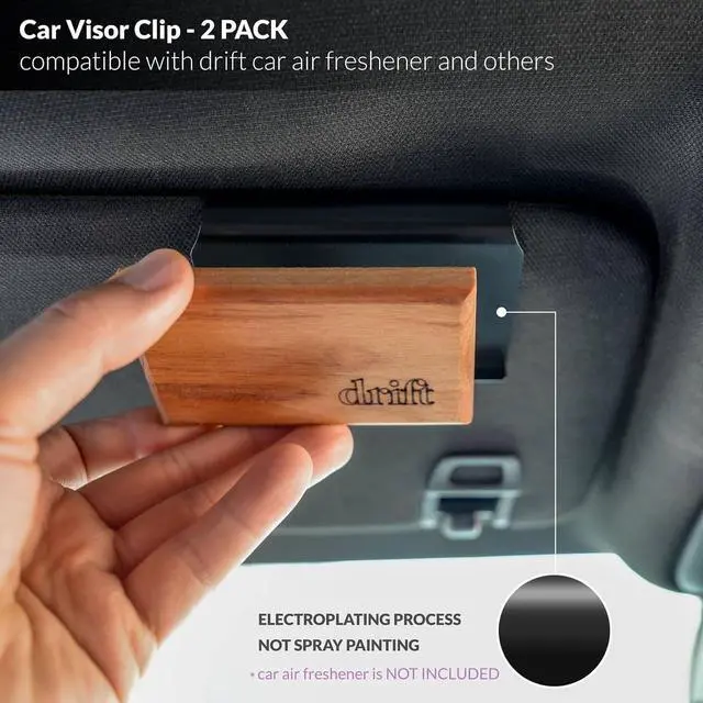 Alt view image 2 of 7 - 2PACK Visor Clips for Drift Car Air Freshener (Matte Black) | high-elasticity spring steel | harder electroplating, not spray painting | fit for most car air freshener blocks with magnets