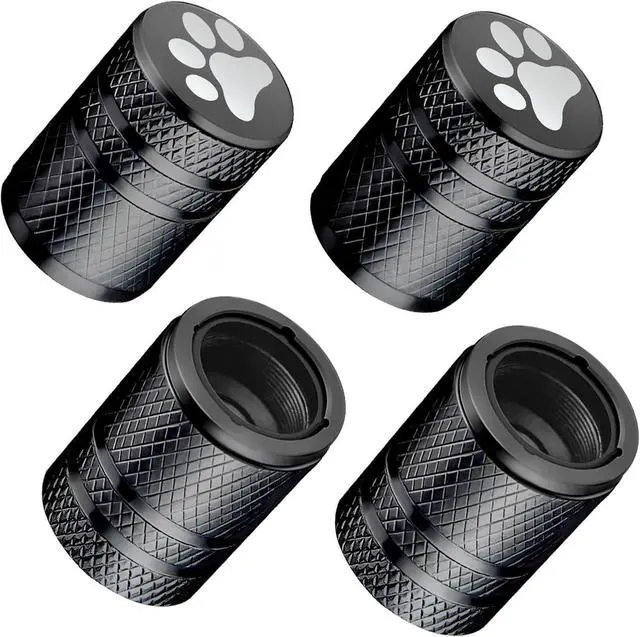 Main image of DESOUL 4 Pack Tire Valve Stem Caps Cat Paw - Black | Aluminum Air Caps with Plastic Liner Corrosion Resistant | Leak-Proof | Universal Fit for Cars, Trucks, Motorcycles