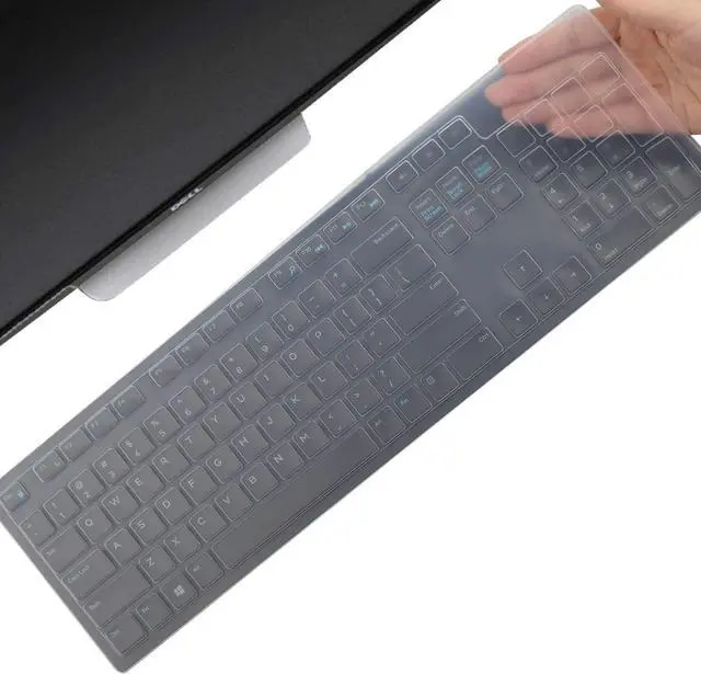 Main image of Keyboard Cover Skin for Dell KM636 KB216 KB216t KB216d KB216p Wired & Wireless Keyboard, Dell Optiplex 5250 3050 3240 5460 7450 7050, Dell Inspiron Desktop 24" 27" 5400 5490 7700 7790 3475 3670 3477
