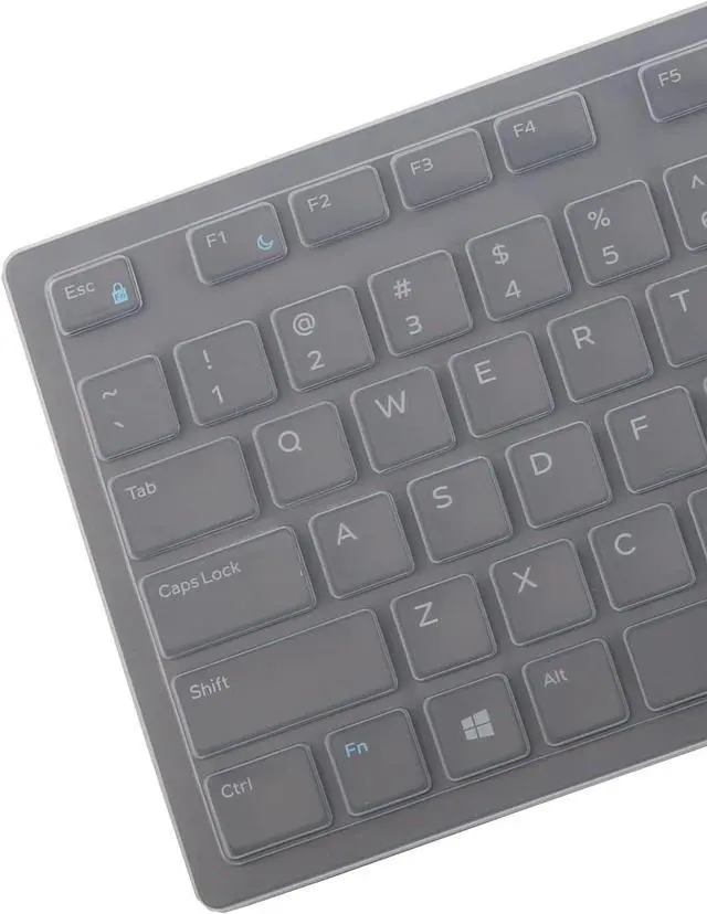 Alt view image 3 of 7 - Keyboard Cover Skin for Dell KM636 KB216 KB216t KB216d KB216p Wired & Wireless Keyboard, Dell Optiplex 5250 3050 3240 5460 7450 7050, Dell Inspiron Desktop 24" 27" 5400 5490 7700 7790 3475 3670 3477