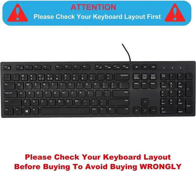 Alt view image 2 of 7 - Keyboard Cover Skin for Dell KM636 KB216 KB216t KB216d KB216p Wired & Wireless Keyboard, Dell Optiplex 5250 3050 3240 5460 7450 7050, Dell Inspiron Desktop 24" 27" 5400 5490 7700 7790 3475 3670 3477
