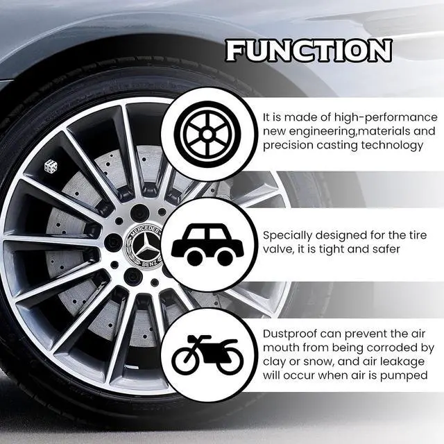 Alt view image 4 of 7 - Frienda 8 Pcs Dice Tire Valve Stem Caps, 4 White and 4 Black Dice Style air Valve Caps, Universal ABS Copper Tire Valve Stem Covers for Cars, SUV, Trucks, Bikes, Motorcycles, Bicycles
