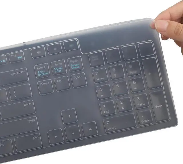 Alt view image 5 of 7 - Keyboard Cover Skin for Dell KM636 KB216 KB216t KB216d KB216p Wired & Wireless Keyboard, Dell Optiplex 5250 3050 3240 5460 7450 7050, Dell Inspiron Desktop 24" 27" 5400 5490 7700 7790 3475 3670 3477