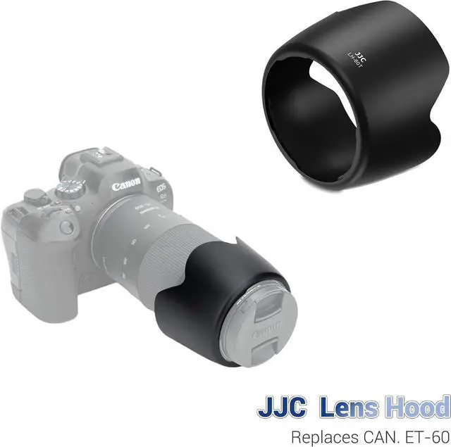 Alt view image 2 of 7 - JJC ET-60 Lens Hood for Canon RF 75-300mm, EF 75-300mm & EF-S 55-250mm Lens | Replaces Canon ET-60 Hood, Tulip & Reversible Design, Compatible with 58mm Filter/Cap, Reduces Lens Flare, Durable ABS