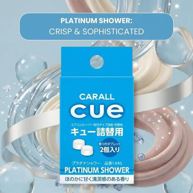 Alt view image 7 of 7 - CARALL CUE AIR Car Air Freshener Vent Clips Refill (2 PCS), PLATINUM SHOWER scent | Authentic JDM Long-Lasting Solid Core Automotive Deodorizer, Made in Japan