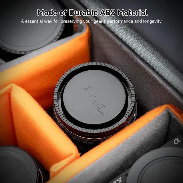 Alt view image 4 of 6 - JJC E-Mount Body & Rear Lens Cap Cover for Sony, Replaces ALC-B1EM, 2-Pack | Compatible with Sony A1 II A7C II A7R VI V IV A7 V IV III A7S III A9III A6600 A6500 A6400 A6300 A6100 ZV-1 ZV-E10