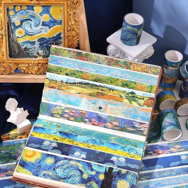 Alt view image 6 of 7 - PAGEMORE 32 Rolls Washi Tape Set, Colored Van Gogh Patterns Decorative Masking Tape, Vintage Artists Tapes for Journaling, Junk Journal, DIY Craft Projects, Scrapbooking Supplies Decor
