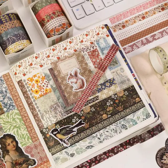 Alt view image 5 of 7 - Fantasy Washi Tape Set - 5 Rolls Texture Arts Adhesive Tapes Basic Patterns Decorative Masking Tape Sets for Craft, Kids, Scrapbook, DIY, Gift Wrapping (6-Summer Fields)