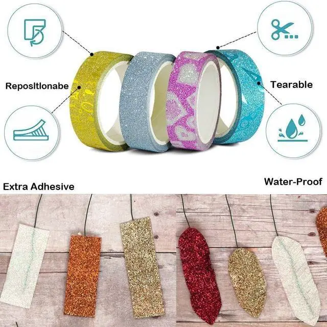 Alt view image 4 of 6 - Phantomon Washi Tape Craft Tape Set 30 Roll Wide Decorative Tape for Art, DIY Decor, Scrapbook, Glitter Washi Masking Tape