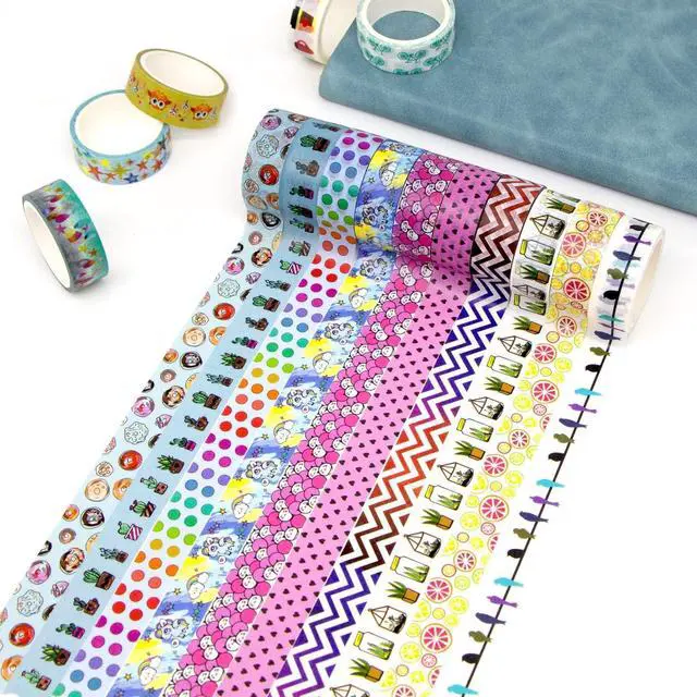 Alt view image 3 of 6 - 30 Rolls Gold Foil Washi Tape - 15mm Wide Cute Masking Tape for Scrapbook, Bullet Journal, Planner, Arts & Crafts