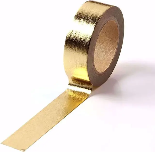 Alt view image 2 of 7 - Foil Washi Tape,2 Rolls 5/8" x 393 inches(15mm*10M) Washi Tape, Masking Tape Craft Supplies Tape for Scrapbooking DIY Craft DecorativeFoil Washi (Gold)