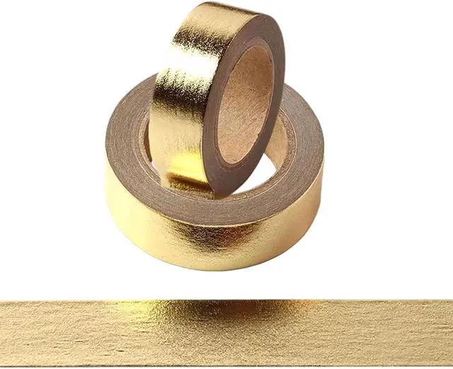 Main image of Foil Washi Tape,2 Rolls 5/8" x 393 inches(15mm*10M) Washi Tape, Masking Tape Craft Supplies Tape for Scrapbooking DIY Craft DecorativeFoil Washi (Gold)