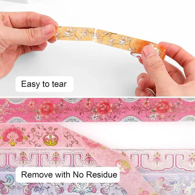 Alt view image 5 of 7 - Lychii 12 Rolls Washi Tape Set, 5M/16.4Ft Long Vintage Masking Tape, 15mm | Gold Foil Decorative Tape, Glitting Oriental Aesthetic Journaling Supplies for Planner, Bujo, Artistic Projects, DIY