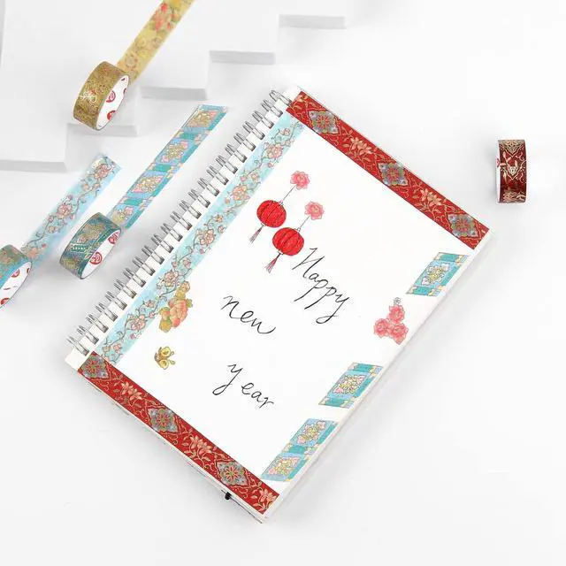 Alt view image 7 of 7 - Lychii 12 Rolls Washi Tape Set, 5M/16.4Ft Long Vintage Masking Tape, 15mm | Gold Foil Decorative Tape, Glitting Oriental Aesthetic Journaling Supplies for Planner, Bujo, Artistic Projects, DIY