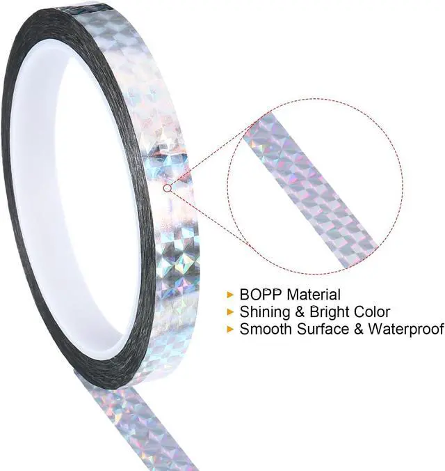 Alt view image 3 of 5 - PATIKIL Prism Tape 0.5 Inch x 55 Yards, Holographic Metalized Reflective Adhesive for Detailing Accent Wall Decor Art, Silver