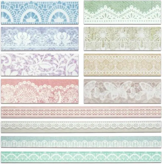 Alt view image 4 of 7 - Lace Patterns Washi Tape Set 12 Rolls Decorative Paper Sticker | for Planner Scrapbook Journal DIY Arts Craft
