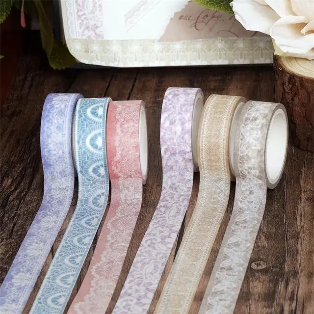 Alt view image 6 of 7 - Lace Patterns Washi Tape Set 12 Rolls Decorative Paper Sticker | for Planner Scrapbook Journal DIY Arts Craft