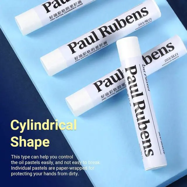 Alt view image 2 of 7 - Paul Rubens White Oil Pastels for Artists, 6 Pack Soft Oil Pastels | Pure White Oil Pastels, Ultra Soft and Blendable. Ideal for Highlights, Clouds, Snow, Waves and Color Mixing
