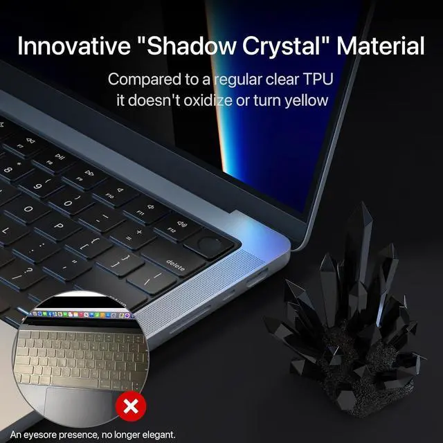 Alt view image 4 of 6 - Soonjet Ultra Thin Keyboard Cover for MacBook Pro 14 16 & MacBook Air 13 15 | Premium TPU Protector for MacBook Pro 14/16 M1-M5 Pro/Max and MacBook Air 13/15 M2-M5, Touch ID Cutout, US ANSI Layout