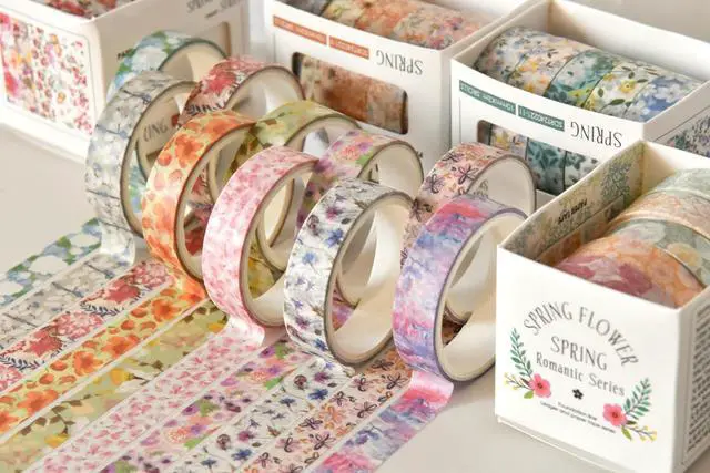 Alt view image 2 of 7 - Flowers Washi Tape Set 30 Rolls Floral Patterns Decorative Skinny Slim Masking Tapes for Arts, DIY Crafts, Journals, Planners, Scrapbook, Wrapping (Blossoms Flourish)