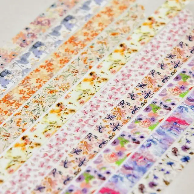 Alt view image 6 of 7 - Flowers Washi Tape Set 30 Rolls Floral Patterns Decorative Skinny Slim Masking Tapes for Arts, DIY Crafts, Journals, Planners, Scrapbook, Wrapping (Blossoms Flourish)