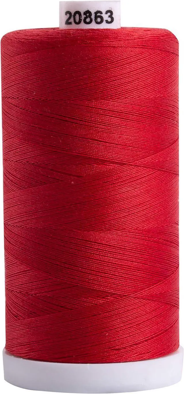 Main image of Connecting Threads Red 100% Cotton Thread Spool | Large 1200 yard thread spool for sewing, quilting, and crafting.