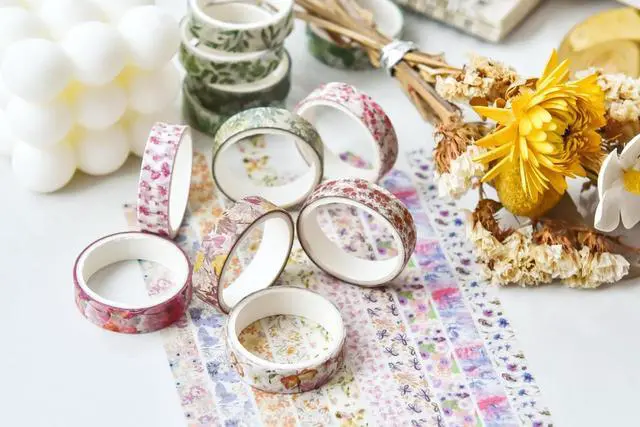 Alt view image 3 of 7 - Flowers Washi Tape Set 30 Rolls Floral Patterns Decorative Skinny Slim Masking Tapes for Arts, DIY Crafts, Journals, Planners, Scrapbook, Wrapping (Blossoms Flourish)