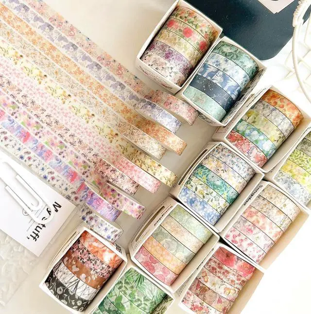 Alt view image 7 of 7 - Flowers Washi Tape Set 30 Rolls Floral Patterns Decorative Skinny Slim Masking Tapes for Arts, DIY Crafts, Journals, Planners, Scrapbook, Wrapping (Blossoms Flourish)