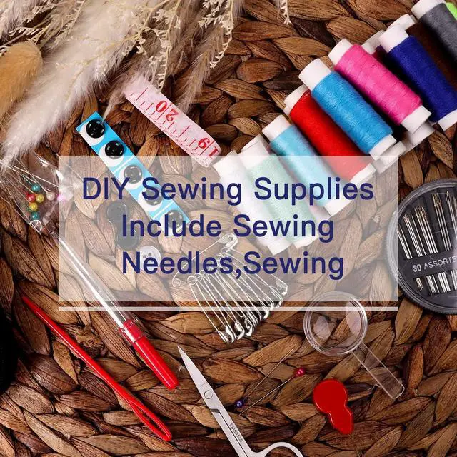 Alt view image 2 of 6 - JUNING Sewing Kit with Case Portable Sewing Supplies for Mom Grandma Women Men Teen Girls Boys Home Traveler, Adults, Beginner, Emergency, Contains Thread, Scissors, Needles,Measuring Tape and More