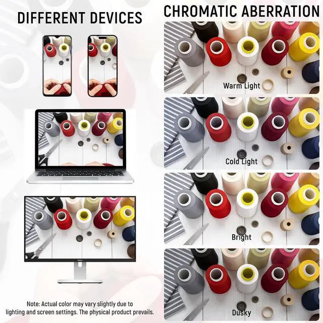 Alt view image 4 of 7 - Serger Thread - 4 Cones x 3000 Yards (12,000 Yards Total) | 40S/2 Polyester All-Purpose Thread for Sergers, Overlock Machines, Quilting & Handcrafts (4 Yellow)