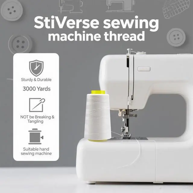 Alt view image 3 of 7 - Serger Thread - 4 Cones x 3000 Yards (12,000 Yards Total) | 40S/2 Polyester All-Purpose Thread for Sergers, Overlock Machines, Quilting & Handcrafts (4 Yellow)