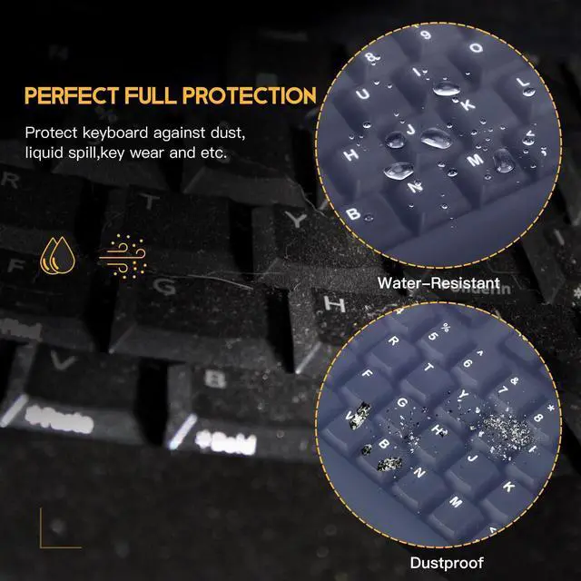 Alt view image 4 of 7 - Universal Keyboard Protector Cover Skin for PC Computer Desktop Keyboards | for Standard Size Keyboard, Nano Silicone Waterproof Anti-Dust Keyboard Cover, Clear (Size: 17.52" x 5.51")