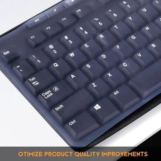 Alt view image 5 of 7 - Universal Keyboard Protector Cover Skin for PC Computer Desktop Keyboards | for Standard Size Keyboard, Nano Silicone Waterproof Anti-Dust Keyboard Cover, Clear (Size: 17.52" x 5.51")