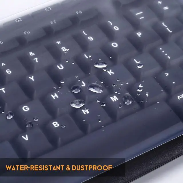 Alt view image 6 of 7 - Universal Keyboard Protector Cover Skin for PC Computer Desktop Keyboards | for Standard Size Keyboard, Nano Silicone Waterproof Anti-Dust Keyboard Cover, Clear (Size: 17.52" x 5.51")