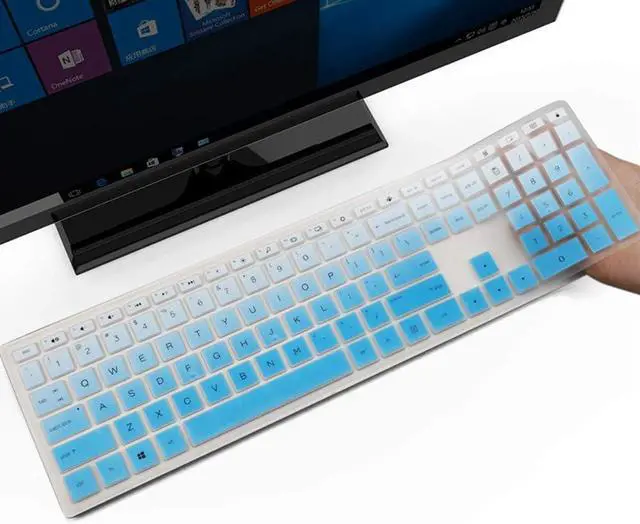 Main image of Keyboard Cover for HP Pavilion 27 All in One PC 27-xa0014/27 Xa0055Ng/0370Nd/0076Hk/0010Na, HP Pavilion 24-inch 24-xa0020 Xa0002A Xa0032 xa0013w, HP Pavilion All in One Keyboard Cover, Ombre Blue
