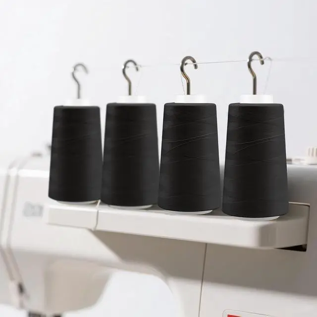 Alt view image 7 of 7 - Serger Thread - 4 Cones x 3000 Yards (12,000 Yards Total) | 40S/2 Polyester All-Purpose Thread for Sergers, Overlock Machines, Quilting & Handcrafts (4 Yellow)