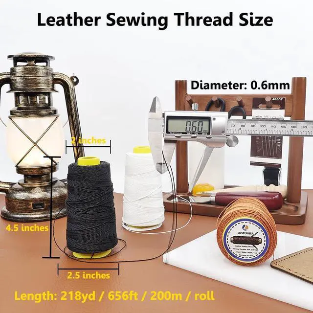 Alt view image 3 of 6 - LUSTEMBER Heavy Duty Sewing Thread, 3 Rolls x 656 ft Extra Strong Upholstery Thread, Smooth Nylon Thread for Leather, Canvas, Outdoor Gear, Shoes (Black, White, Brown)