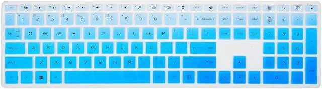 Alt view image 3 of 7 - Keyboard Cover for HP Pavilion 27 All in One PC 27-xa0014/27 Xa0055Ng/0370Nd/0076Hk/0010Na, HP Pavilion 24-inch 24-xa0020 Xa0002A Xa0032 xa0013w, HP Pavilion All in One Keyboard Cover, Ombre Blue