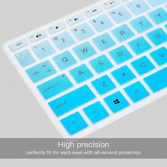 Alt view image 4 of 7 - Keyboard Cover for HP Pavilion 27 All in One PC 27-xa0014/27 Xa0055Ng/0370Nd/0076Hk/0010Na, HP Pavilion 24-inch 24-xa0020 Xa0002A Xa0032 xa0013w, HP Pavilion All in One Keyboard Cover, Ombre Blue