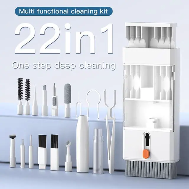 Alt view image 2 of 7 - 22 in 1 Precision Cleaning Kit Professional Electronic Cleaning kit Cleaning Tools for Phone, airPods Headset, Keyboards, Cameras, Laptop & More