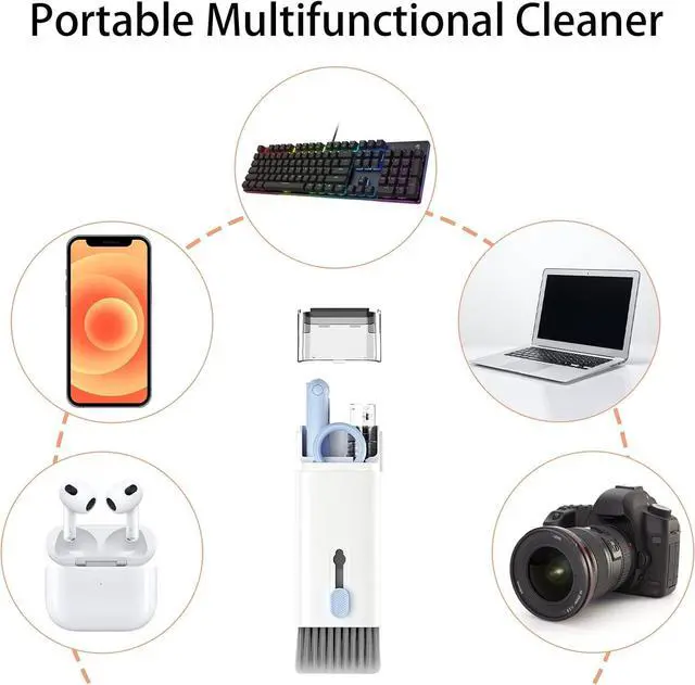 Alt view image 2 of 7 - 7 in 1 Electronic Cleaner kit - Keyboard Cleaner, Keyboard Cleaning Kit, Laptop Cleaner with Brush, Electronic Cleaner for Laptop/Phone/Computer/Screen (Give Away a Flannel Cloth) Blue