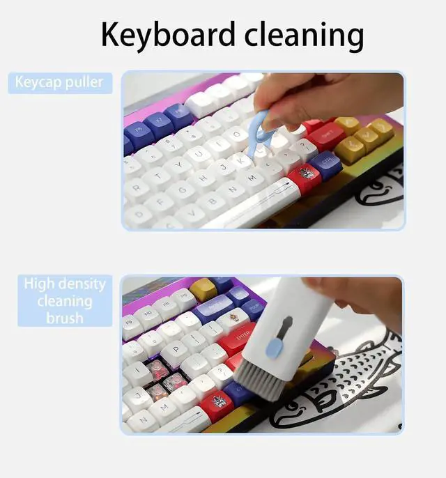 Alt view image 6 of 7 - 7 in 1 Electronic Cleaner kit - Keyboard Cleaner, Keyboard Cleaning Kit, Laptop Cleaner with Brush, Electronic Cleaner for Laptop/Phone/Computer/Screen (Give Away a Flannel Cloth) Blue