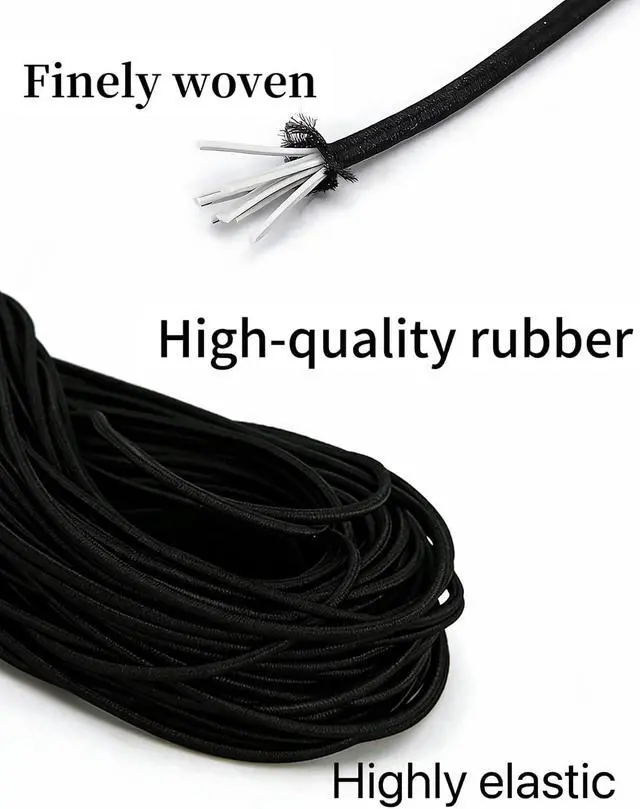 Alt view image 3 of 6 - Elastic Cord Set,40 Plastic Cord Locks,with 3mm Elastic Cord, Non-Slip Cord Toggle,Adjustable Buckle, Suitable for Shoes and Clothing for Drawstrings,Elastic Shoes, Sweatpants,Hoodies,and Cord Clips.