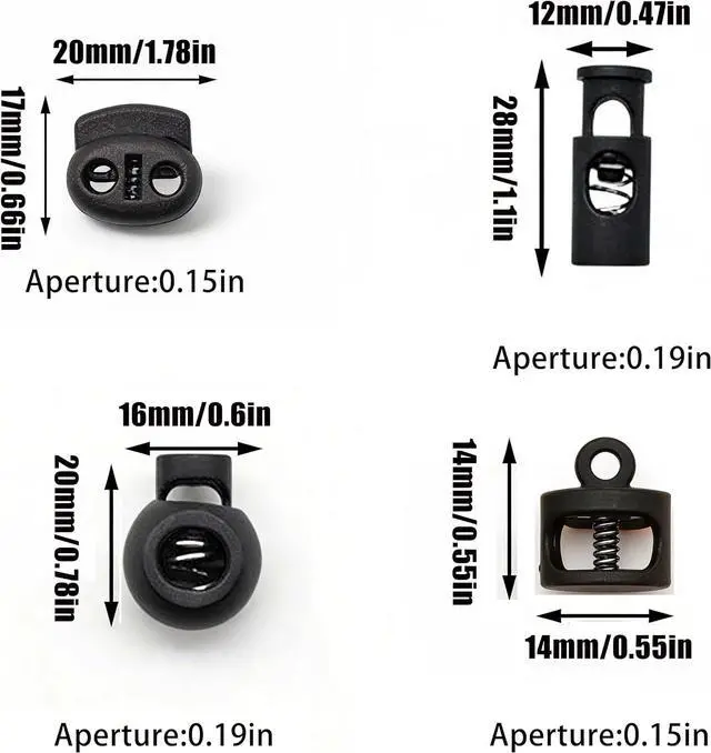Alt view image 5 of 6 - Elastic Cord Set,40 Plastic Cord Locks,with 3mm Elastic Cord, Non-Slip Cord Toggle,Adjustable Buckle, Suitable for Shoes and Clothing for Drawstrings,Elastic Shoes, Sweatpants,Hoodies,and Cord Clips.