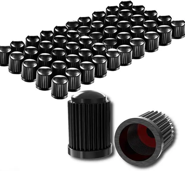 Main image of CKAuto 50 Pack Tire Valve Caps, Plastic Valve Stem Caps with O Rubber Seal | Universal Stem Covers for Cars, SUVs, Bike and Bicycle, Trucks, Motorcycles, Airtight Seal Dust Proof, Black 5 dollar item