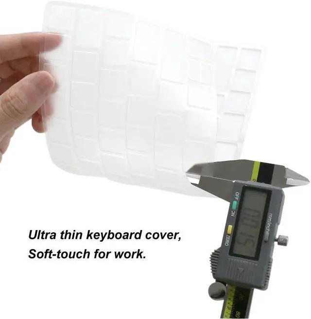 Alt view image 7 of 7 - ProElife Ultra Thin Silicone Keyboard Protector Cover Skin for Apple Magic Keyboard & Magic Keyboard 2 (U.S Version, Model: MLA22L/A-A1644, Without Numeric Keypad) (Transparent)