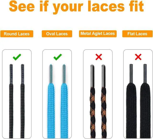 Alt view image 3 of 7 - RJ-Sport Shoe Lace Tie Locks for Kids and Adults | Spring Loaded, Double Hole Bungee Cord Stoppers, Drawstring Lace Clasps for No Tie Elastic Shoelaces Replacement