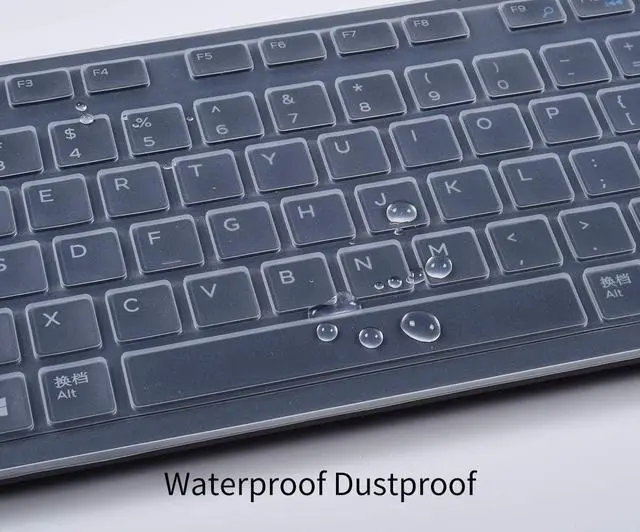 Alt view image 4 of 7 - Keyboard Cover for Dell KB216 KB216b KB216t KB216d KB216p Wired & KM636 & Dell Optiplex 5250 3050 3240 5460 7450 7050 & Dell Inspiron AIO 3475/3670/3477 All-in one Desktop Keyboard Protector -Clear