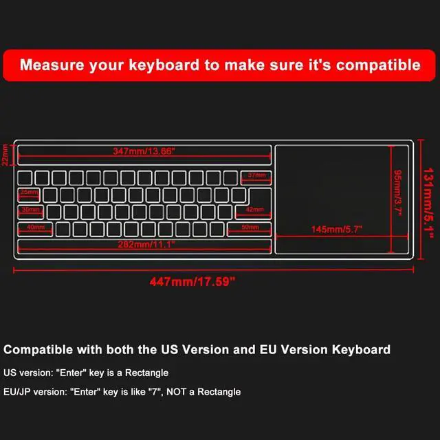 Alt view image 2 of 7 - (2 Pack) Universal Clear Anti-Dust Keyboard Skin Protector Cover for 104/107 Keys Standard Desktop Keyboard Reusable Waterproof Keyboard Cover